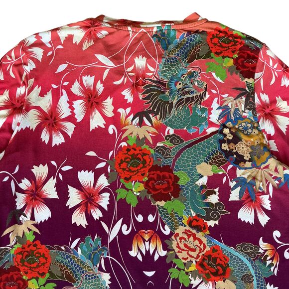 Johnny Was Adalena Kimono Sleeve Tee Women Size M Asian Dragon Floral Print $130 - Picture 12 of 16